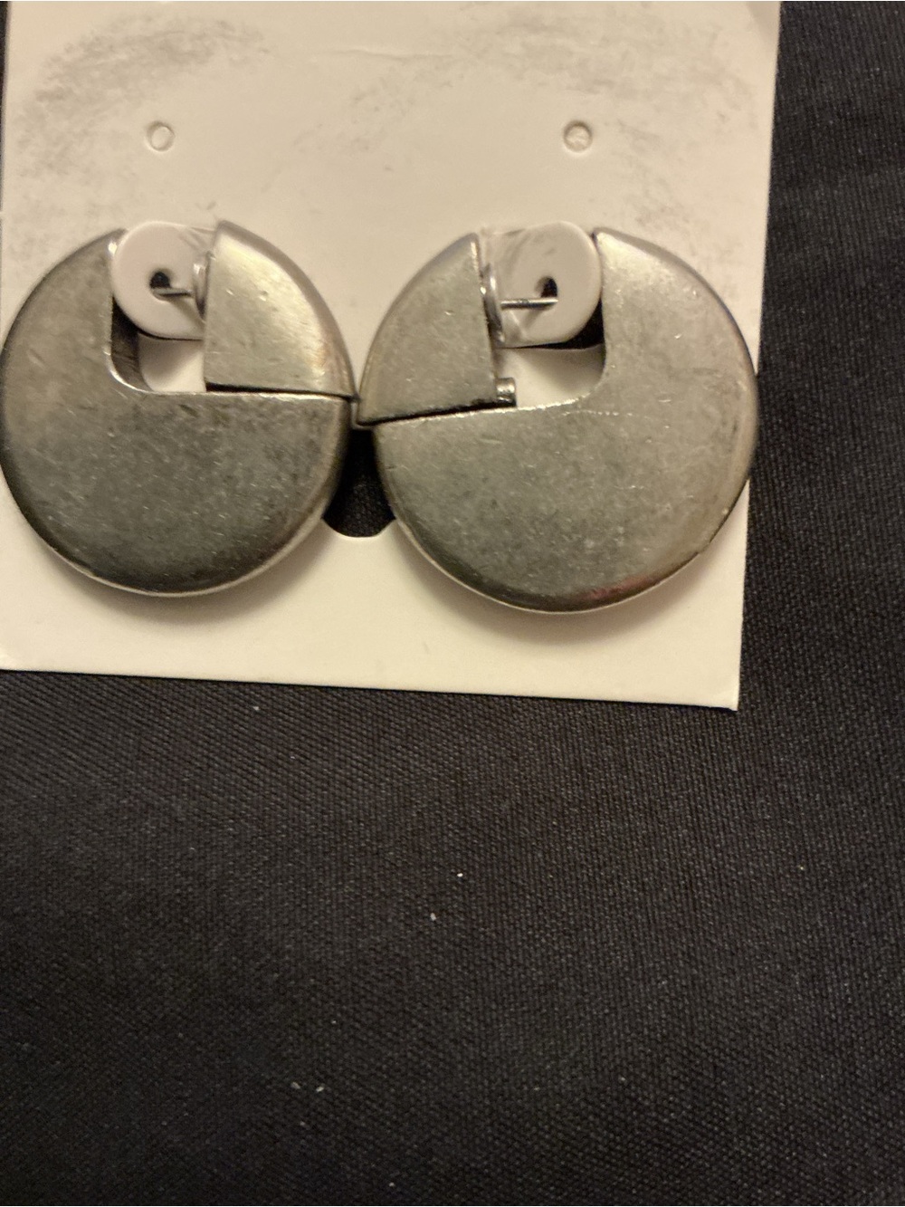Silver Round Hinged Hoop Earrings - Women Accessories